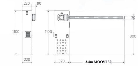 BFT Moovi 30 габаритные размеры